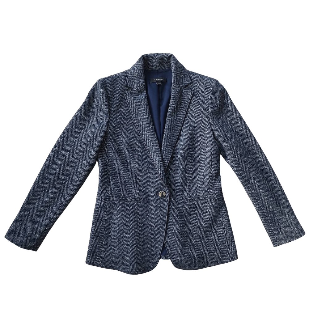 Ann Taylor Navy Textured Blazer